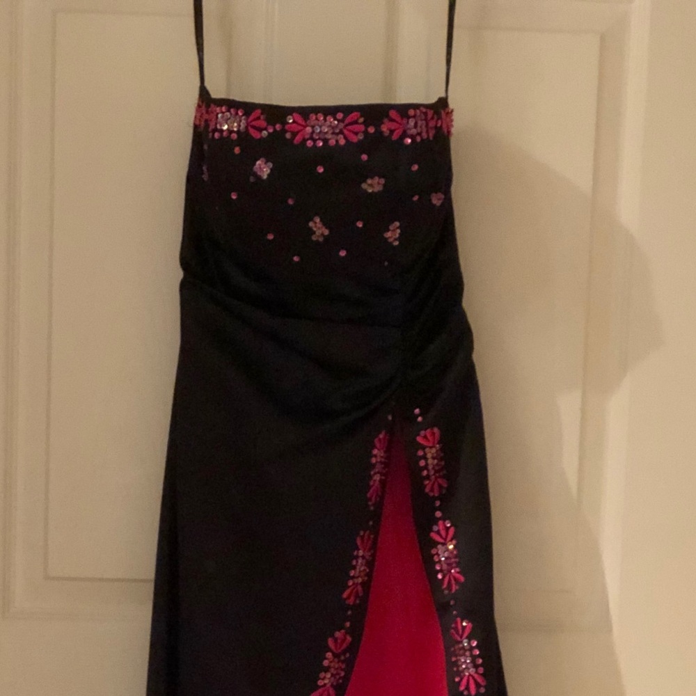 Formal pink and black dress